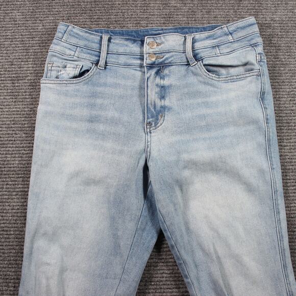 Flying Monkey Jeans Womens 31 Light Wash High Rise Flare Distressed - Picture 3 of 9